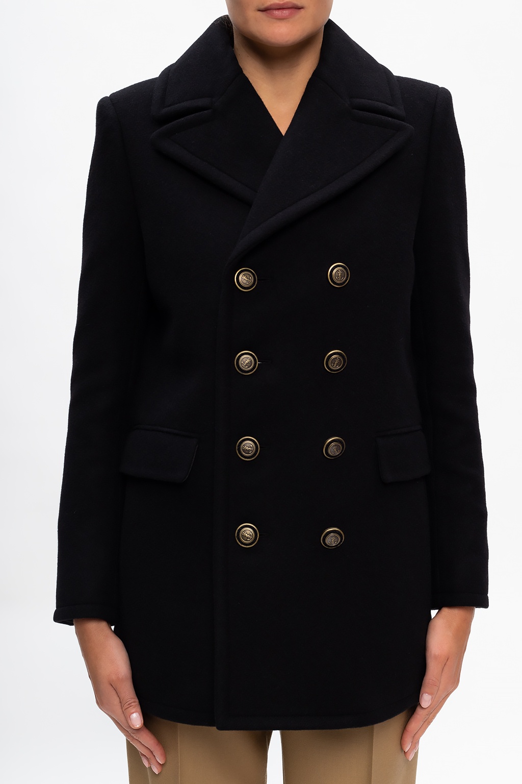 Saint Laurent Wool coat with notch lapels